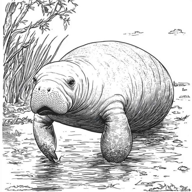 peixe boi para colorir 25
