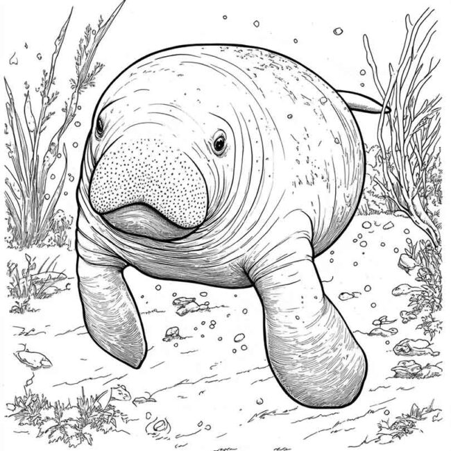 peixe boi para colorir 17
