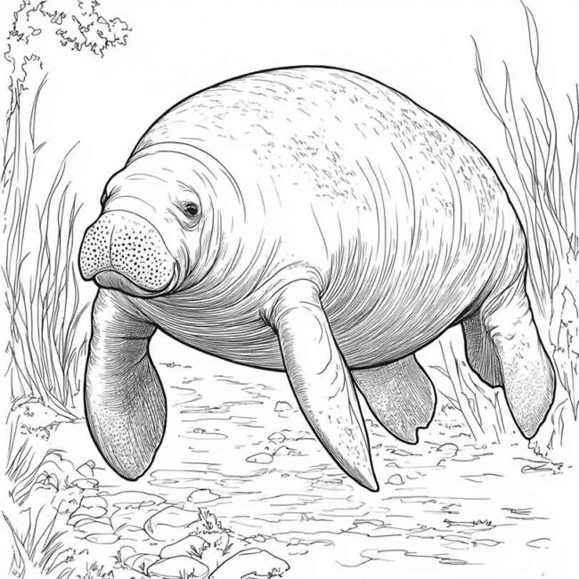 peixe boi para colorir 20