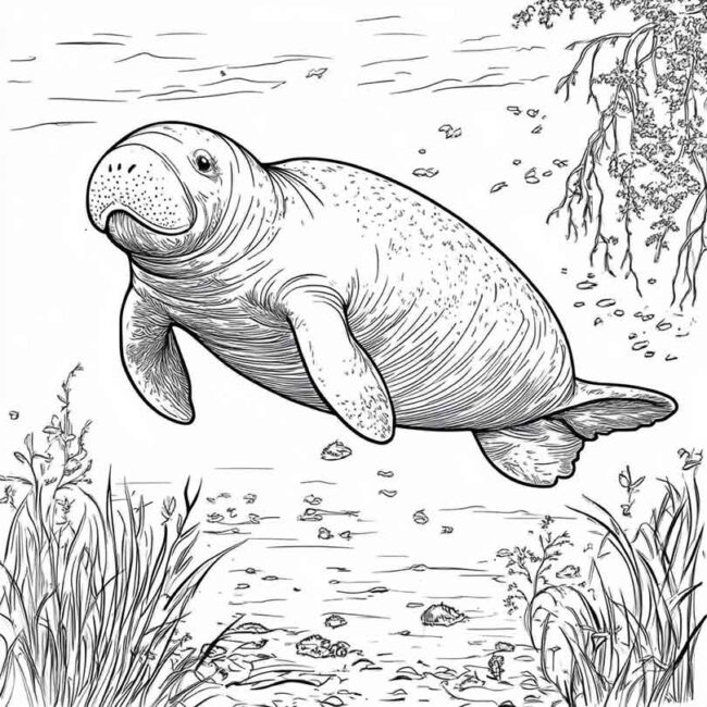 peixe boi para colorir 23