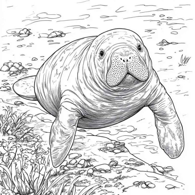 peixe boi para colorir 26