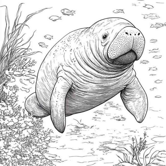 peixe boi para colorir 27