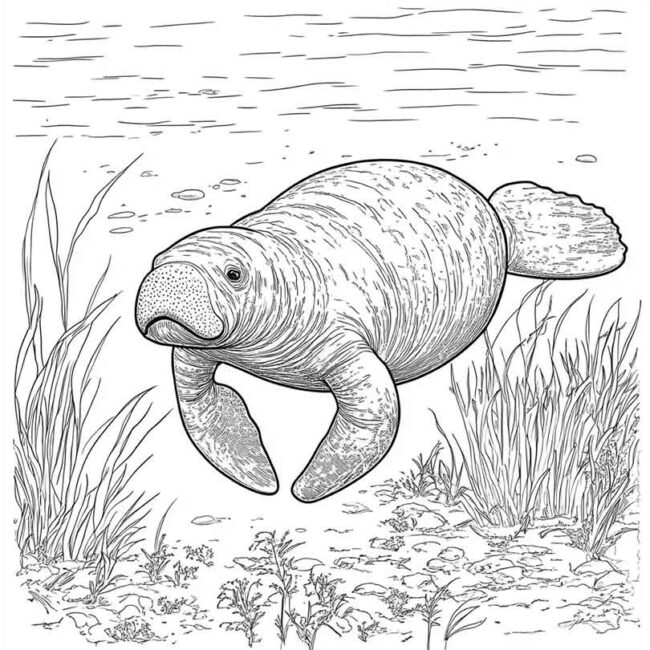peixe boi para colorir 11