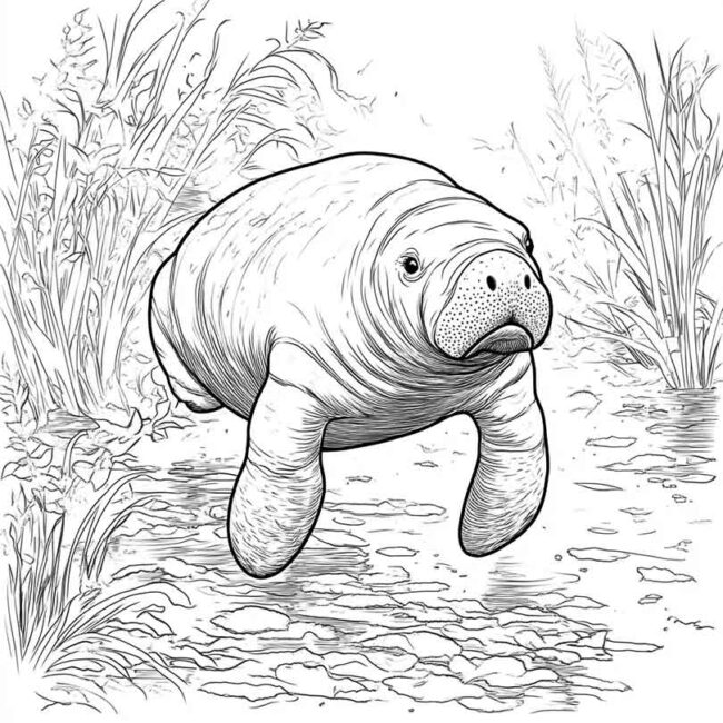 peixe boi para colorir 24