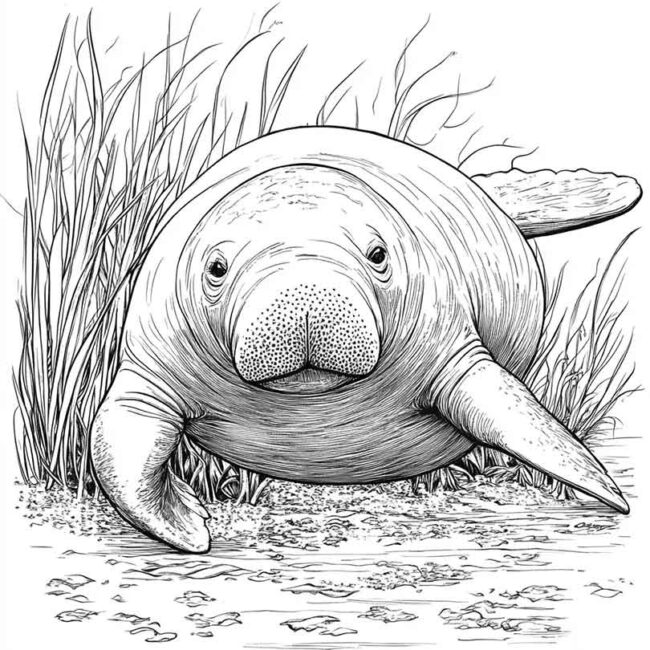 peixe boi para colorir 28