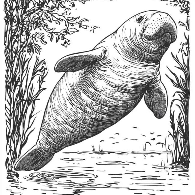 peixe boi para colorir 29