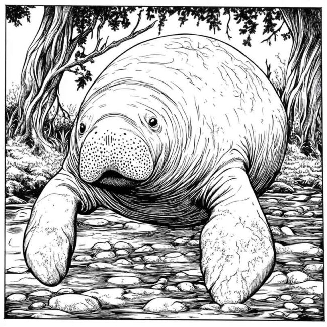 peixe boi para colorir 37