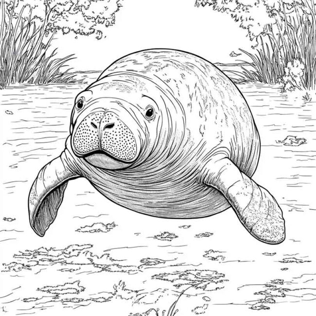 peixe boi para colorir 18