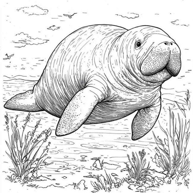 peixe boi para colorir 21