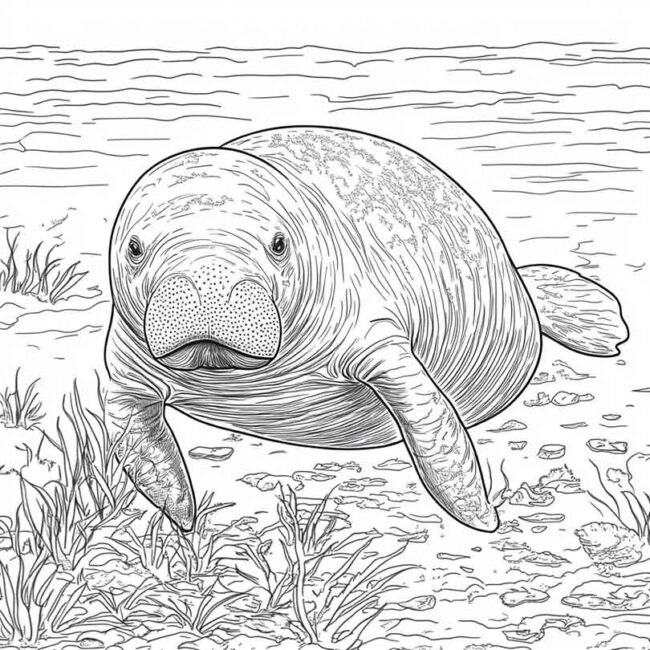 peixe boi para colorir 30