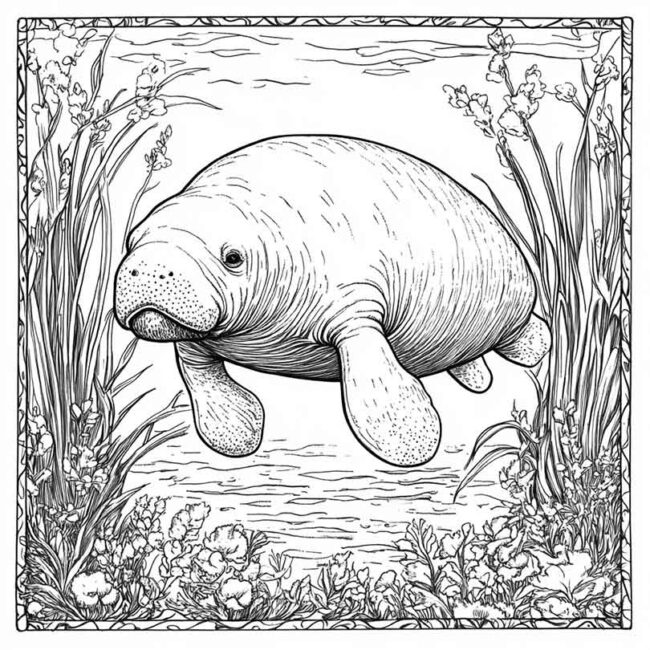 peixe boi para colorir 34