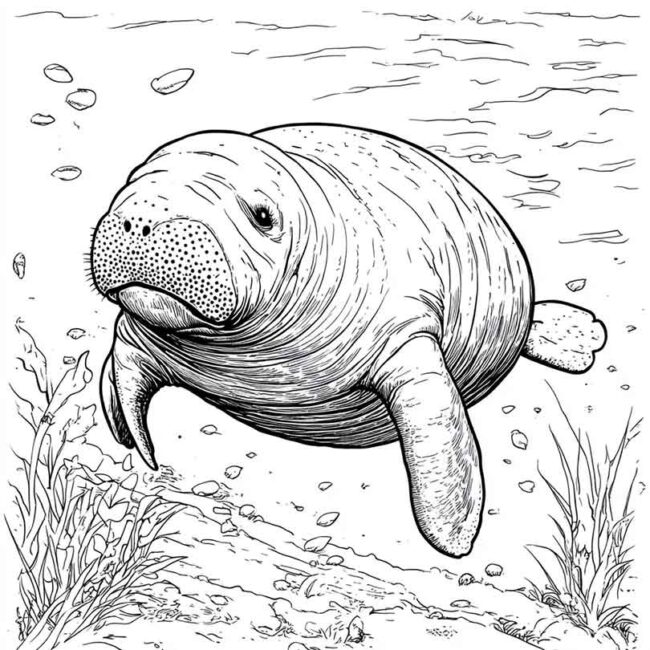 peixe boi para colorir 42