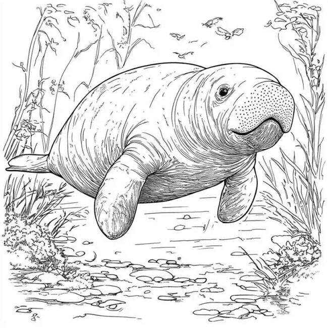 peixe boi para colorir 13