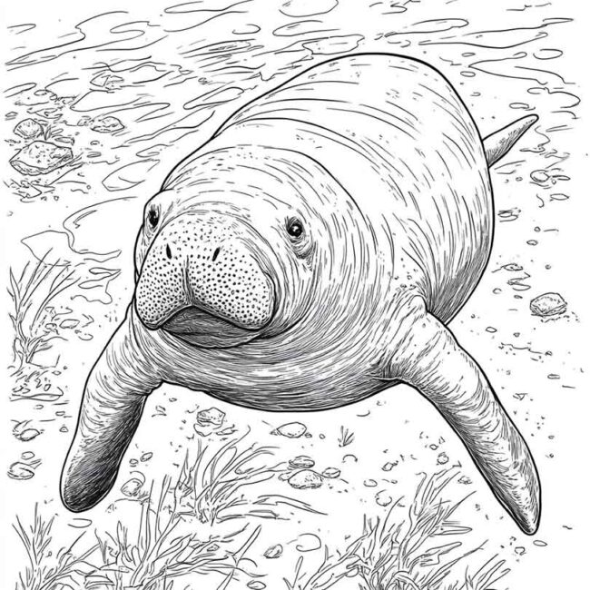 peixe boi para colorir 15