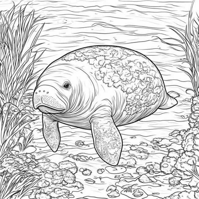 peixe boi para colorir 38