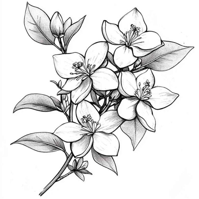 flor de jasmim para pintar 36