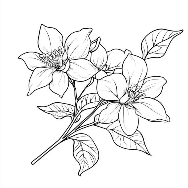 flor de jasmim para pintar 4