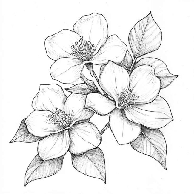 flor de jasmim para pintar 37