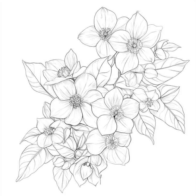 flor de jasmim para pintar 23