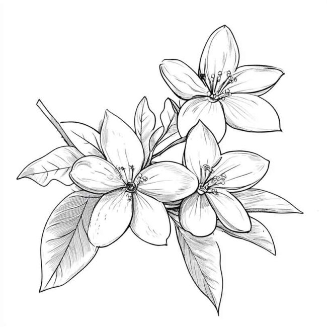 flor de jasmim para pintar 11