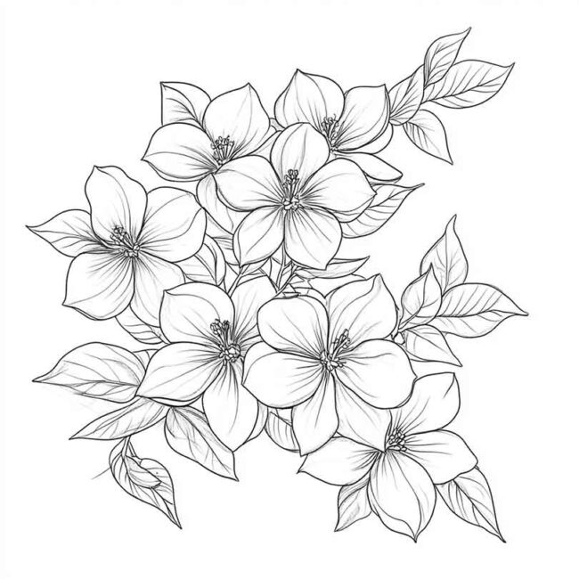flor de jasmim para pintar 25