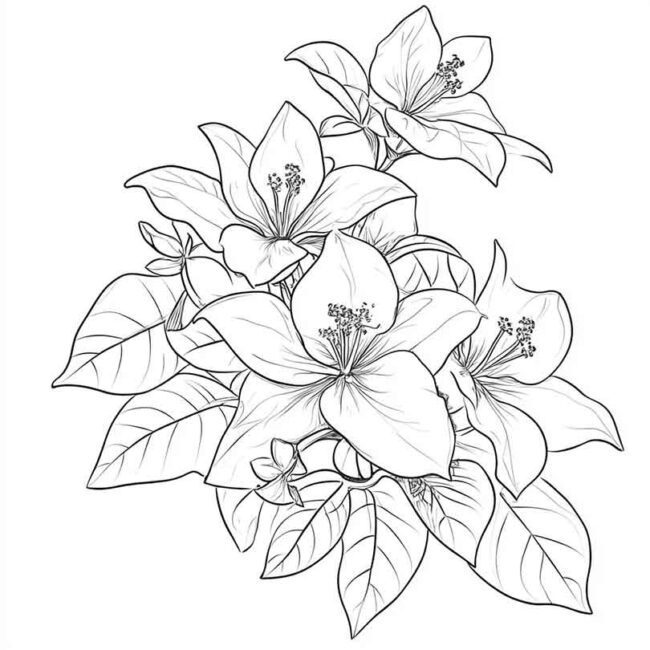 flor de jasmim para pintar 14