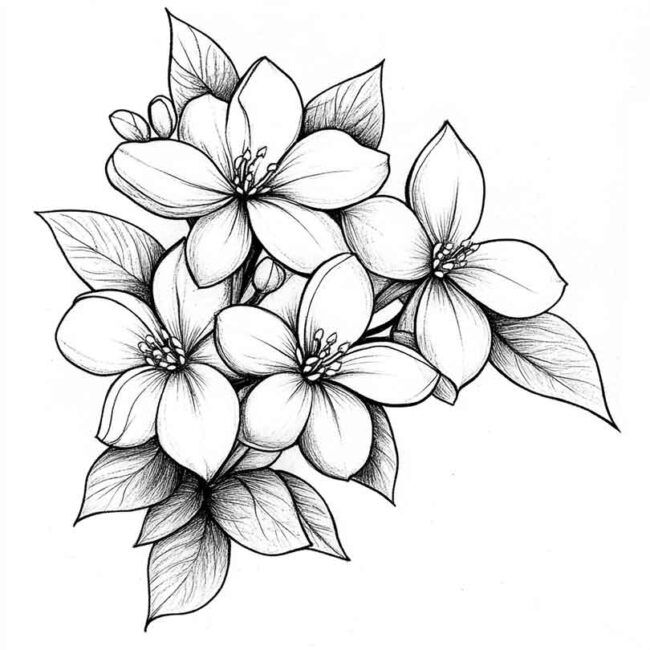 flor de jasmim para pintar 39