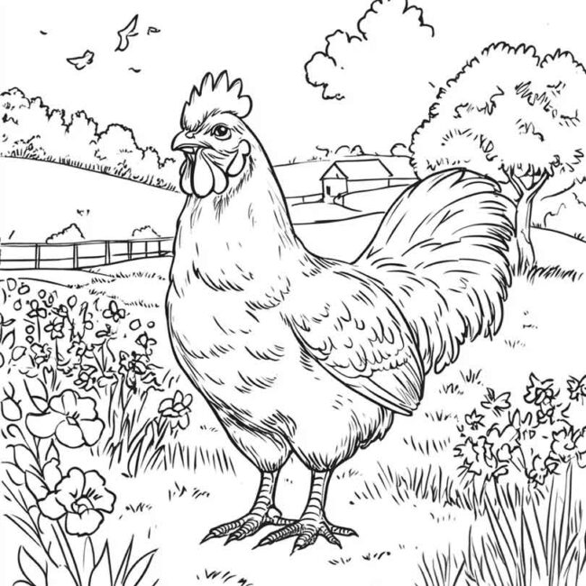 sitio com animais para colorir 7