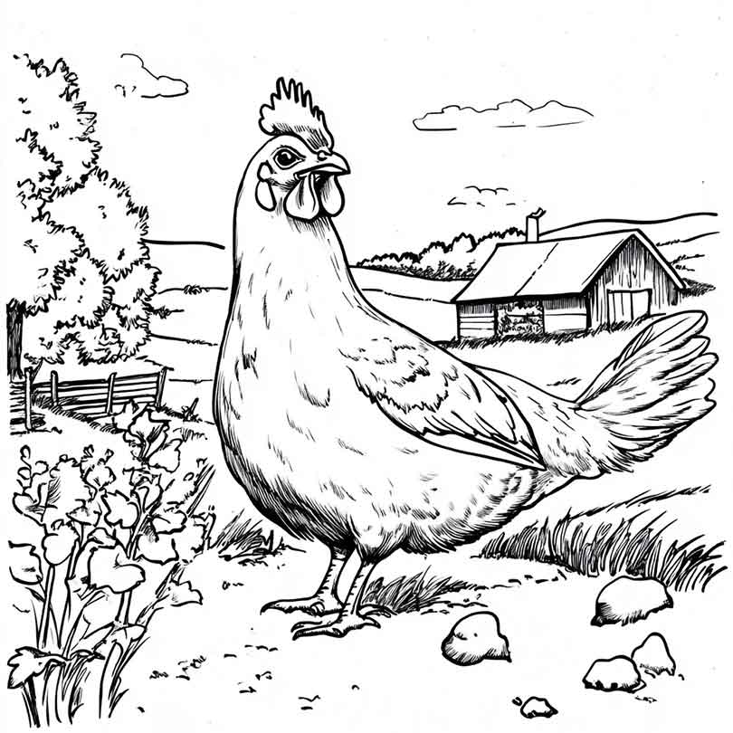 sitio com animais para colorir 8