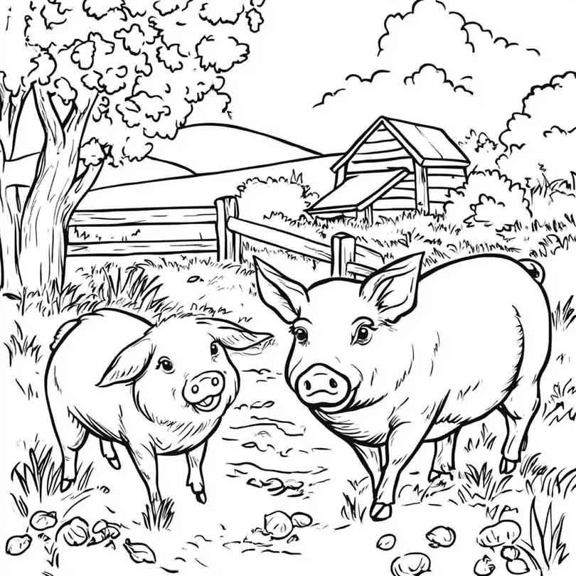 sitio com animais para colorir 11