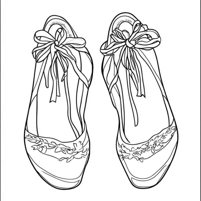 sapato de bailarina para colorir 3