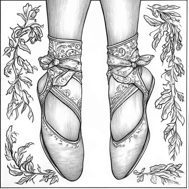sapato de bailarina para colorir 36