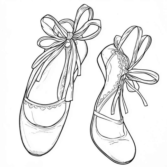 sapato de bailarina para colorir 21