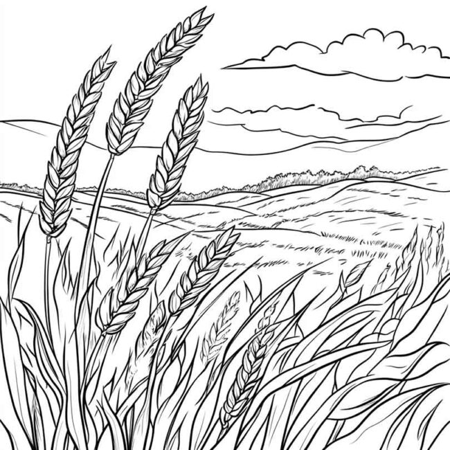 plantacao de trigo para colorir 2 plantacao de trigo para colorir 2