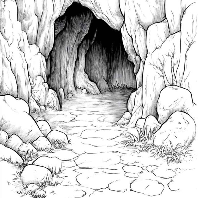gruta para colorir 8
