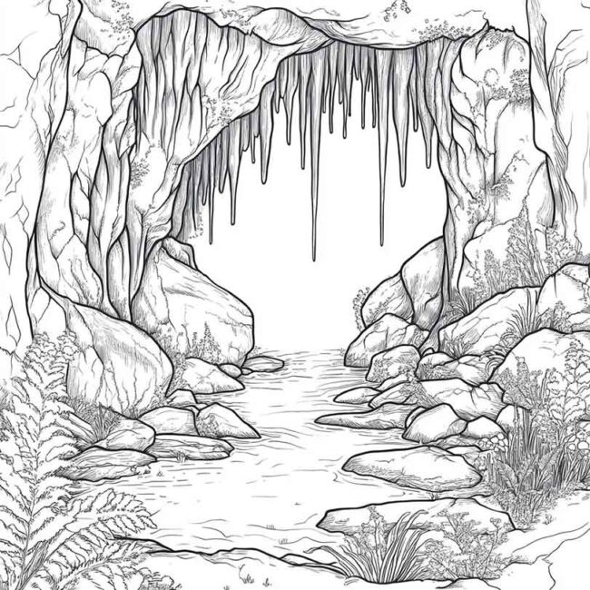 gruta para colorir 23