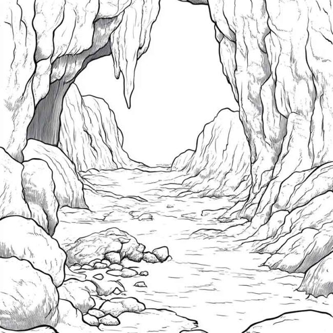 gruta para colorir 3