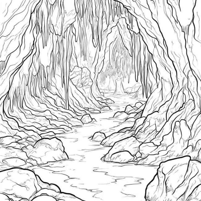 gruta para colorir 1