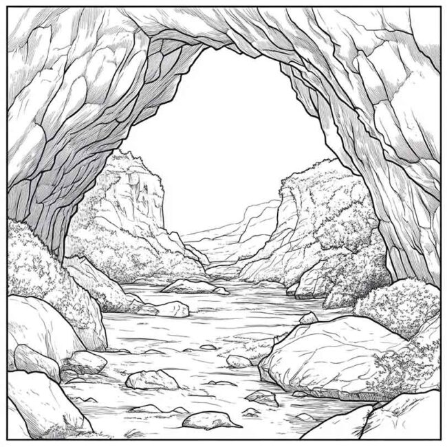 gruta para colorir 22