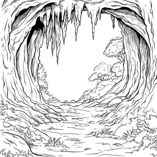 gruta para colorir 4