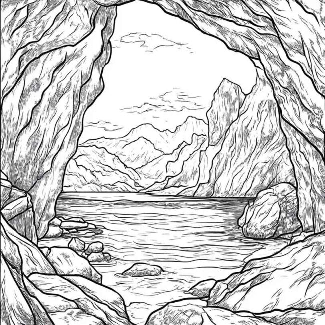 gruta para colorir 34
