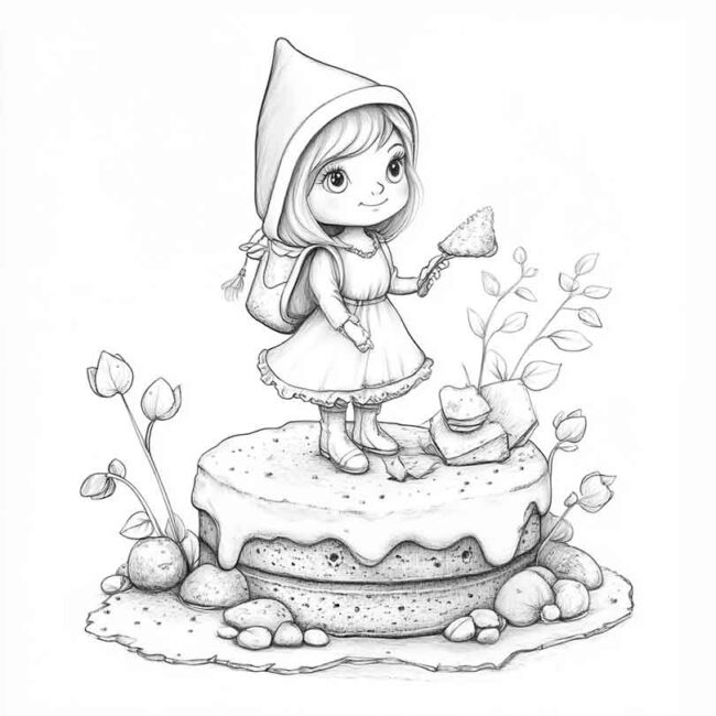 bolo da chapeuzinho vermelho para colorir 9 bolo da chapeuzinho vermelho para colorir 9