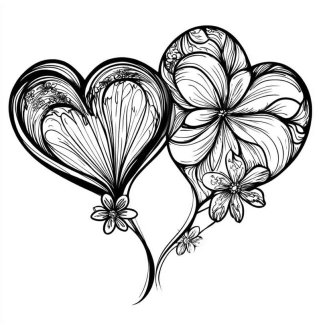 desenho de dois coracoes para colorir 29