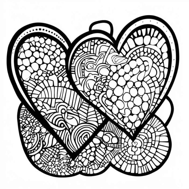 desenho de dois coracoes para colorir 22