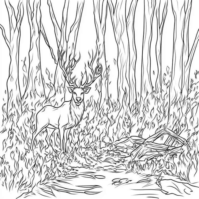queimada na mata para colorir 20