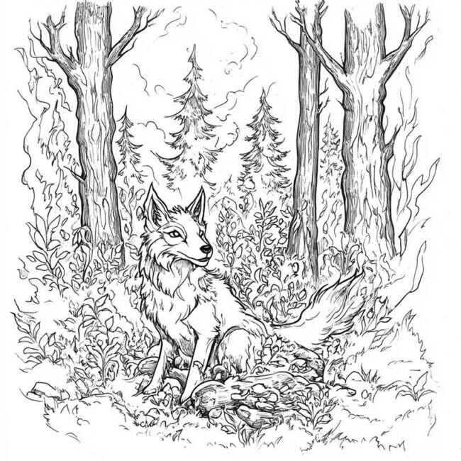queimada na mata para colorir 13