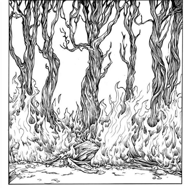 queimada na mata para colorir 12