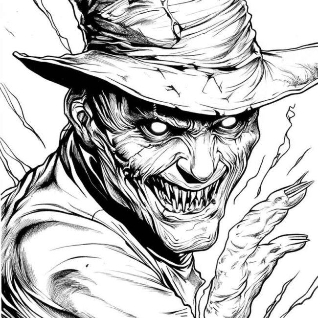 Freddy Krueger para colorir 9 Freddy Krueger para colorir 9