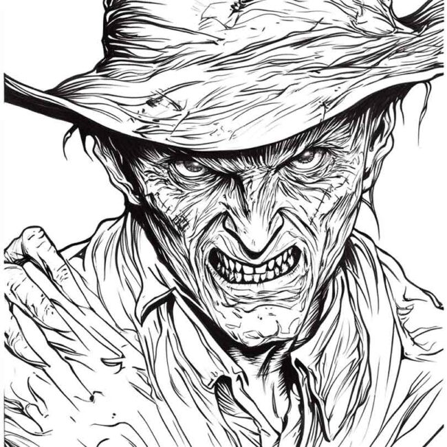 Freddy Krueger para colorir 6 Freddy Krueger para colorir 6