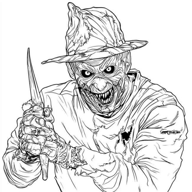 Freddy Krueger para colorir 38 Freddy Krueger para colorir 38